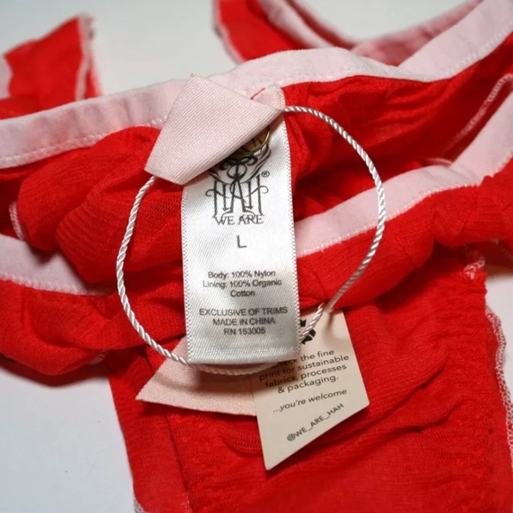 J. HAH Free People Fly Girl Mesh Panty Blood Orange size L NWT - Picture 3 of 5